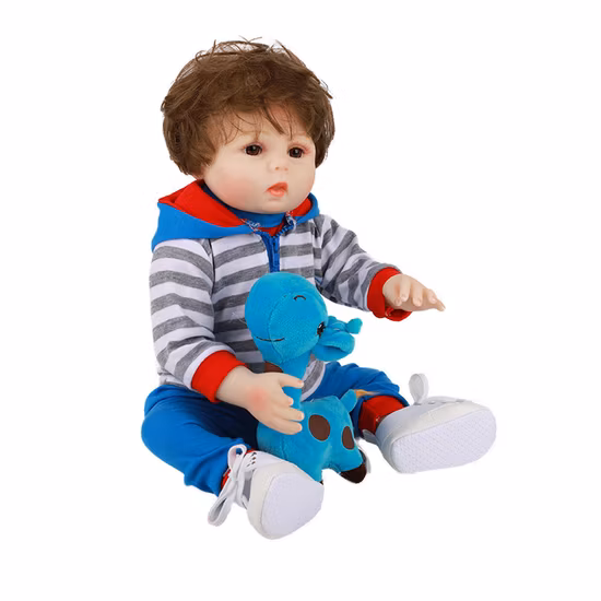 Simpatica bambola rinata in silicone morbido, bambola appena nata realistica fatta a mano, bambole reborn Bebe realistiche da 48 cm