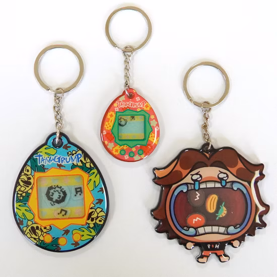Portachiavi in materiale acrilico personalizzato dal design carino personalizzato con cartoni animati glitterati