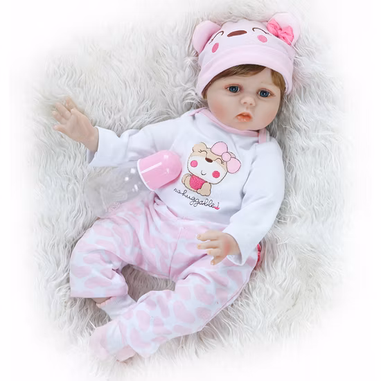 Lifelike 22 Inch 55 Cm Soft Silicone Vinyl Reborn Baby Dolls Alive Newborn Baby Doll Soft Vinyl Doll Kids Playmate