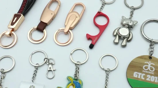 Accessori per portachiavi souvenir con logo personalizzato Portachiavi in ​​metallo acrilico in pelle PVC animazione cartoon