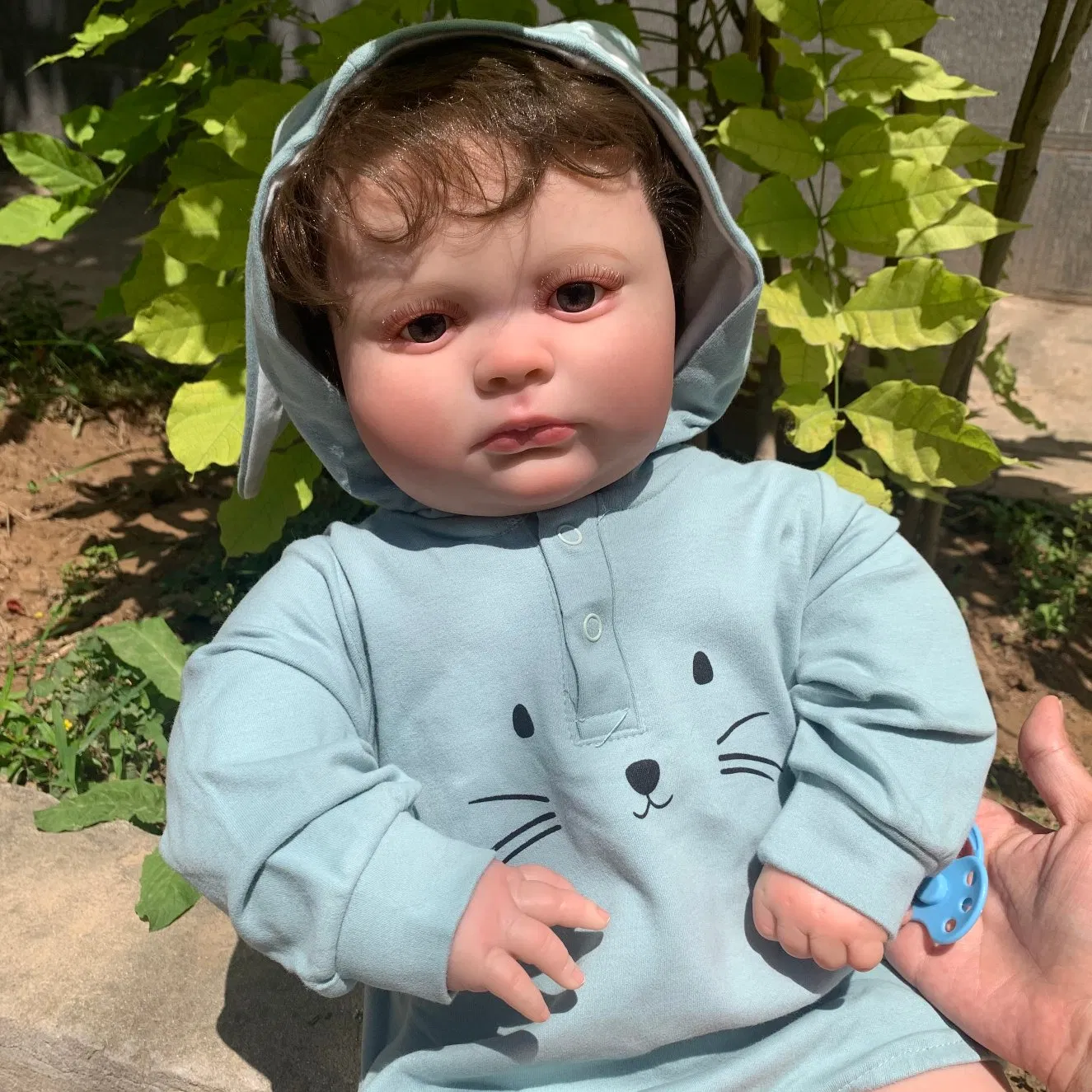 Pelle 3D con vena vascolare 55 cm Silicone Baby Reborn Boy Doll Toy per bambini Sorridente Arte Casa da gioco per bambini Regalo di compleanno Boneca