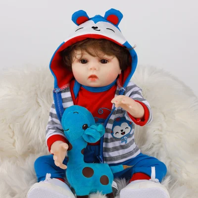 Simpatica bambola rinata in silicone morbido, bambola appena nata realistica fatta a mano, bambole reborn Bebe realistiche da 48 cm